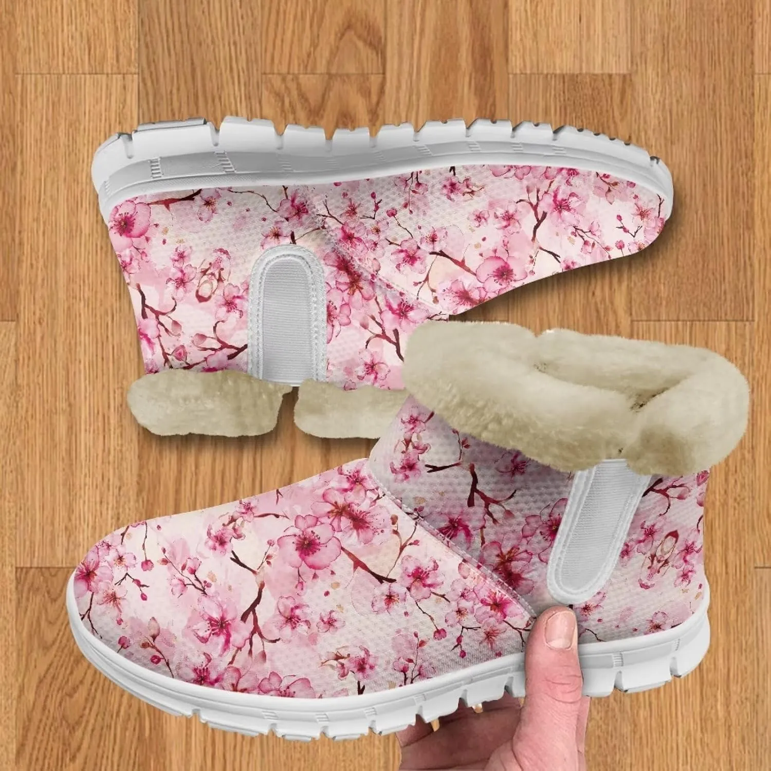 JoyLamoria Green Sea Turtle Winter Snow Boots for Women Anti Slip Warm Boots Fuzzy Fluffy Ankle Booties for Women Teens Cold Weather Walking Sneakers Boots
