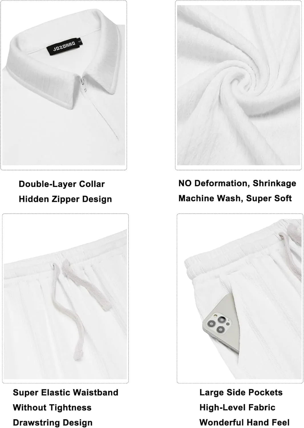 JoZorro Mens Polo Shirts and Shorts Set Tracksuit Fashion Casual Summer 2 Piece Outfits for Men