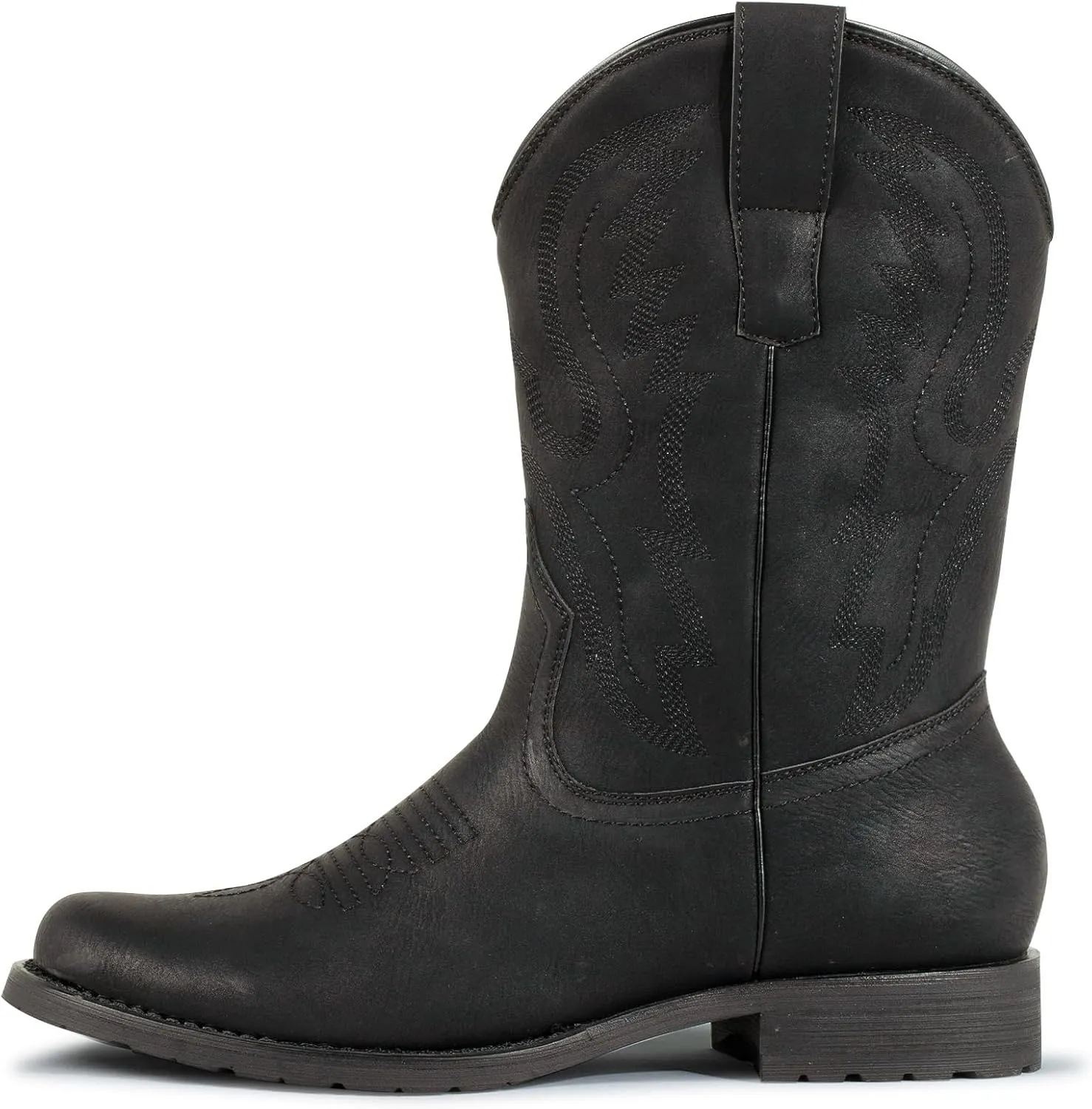 J's.o.l.e Cowboy Boots for Men Round Toe Western Boots Pull on Silp Resistant Men’s Work Boots
