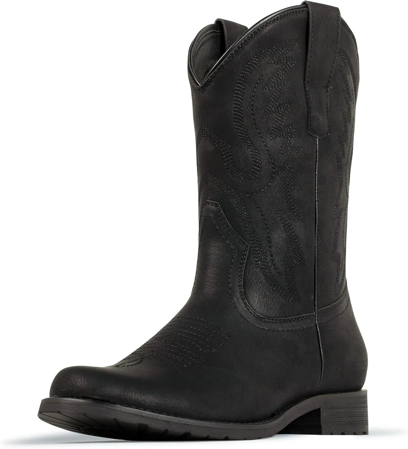 J's.o.l.e Cowboy Boots for Men Round Toe Western Boots Pull on Silp Resistant Men’s Work Boots