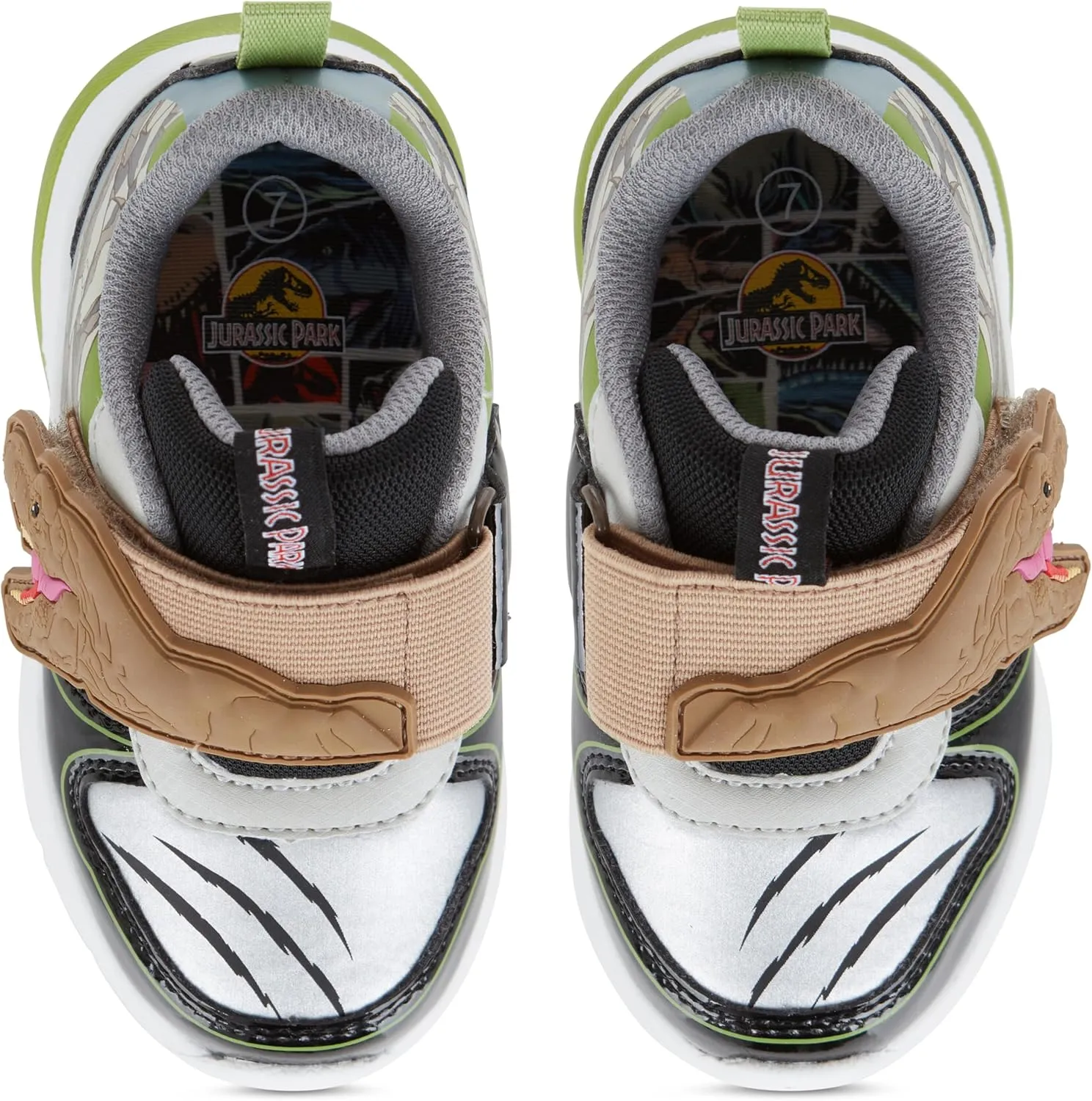 Jurassic Park Boys Dinsaurs Sneakers Light up Low Top Athletic Shoes Light up Low Top Sneakers