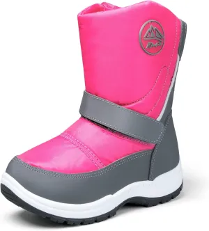 K KomForme Boys Girls Snow Boots Waterproof Winter Outdoor Boots(Toddler/Little Kid/Big Kid)