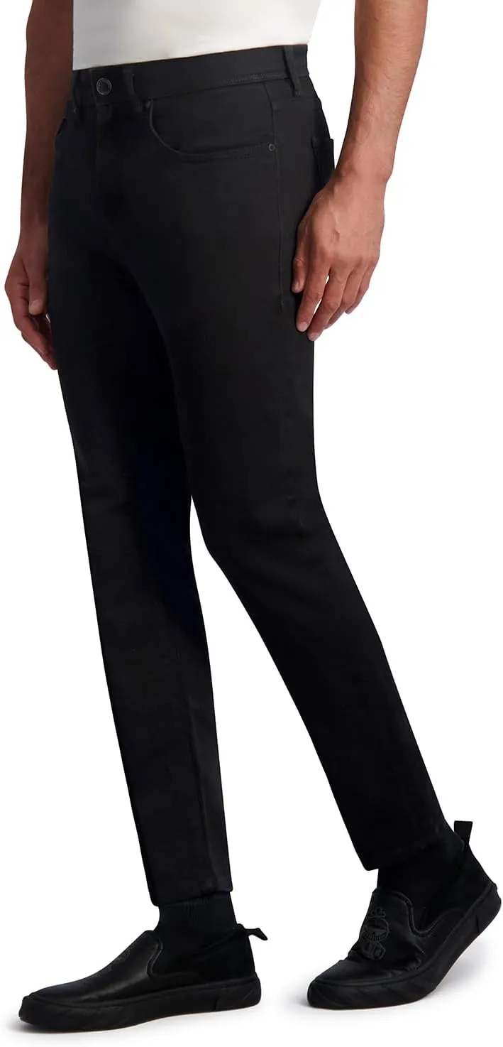 KARL LAGERFELD Men's Leather Pocket Exposed Zipper Pant