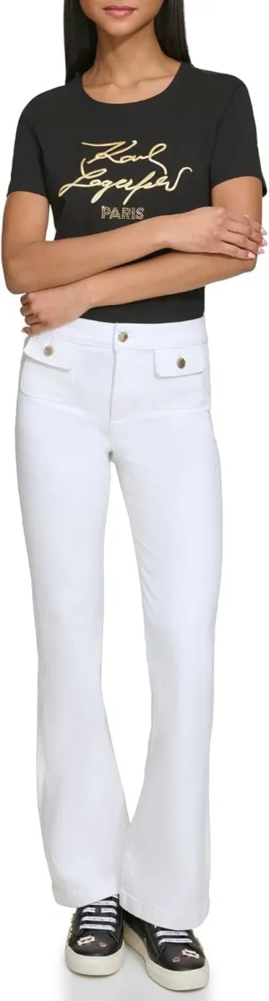 KARL LAGERFELD Women's Front Pocket Fashion Denim