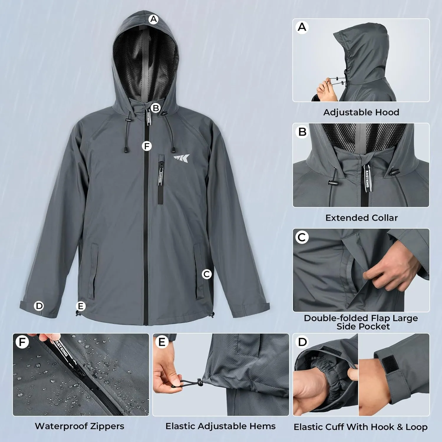 KastKing HydroSense Essential Waterproof Rain Suit for Men and Women, Lightweight, Durable Outdoor Gear for Fishing, Hiking