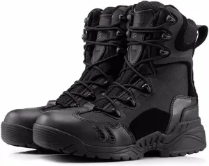 KEHAIOO Men Military Desert Combat Shoes, Outdoor Waterproof Army Tactical Boots, Breathable Climbing Sneaker