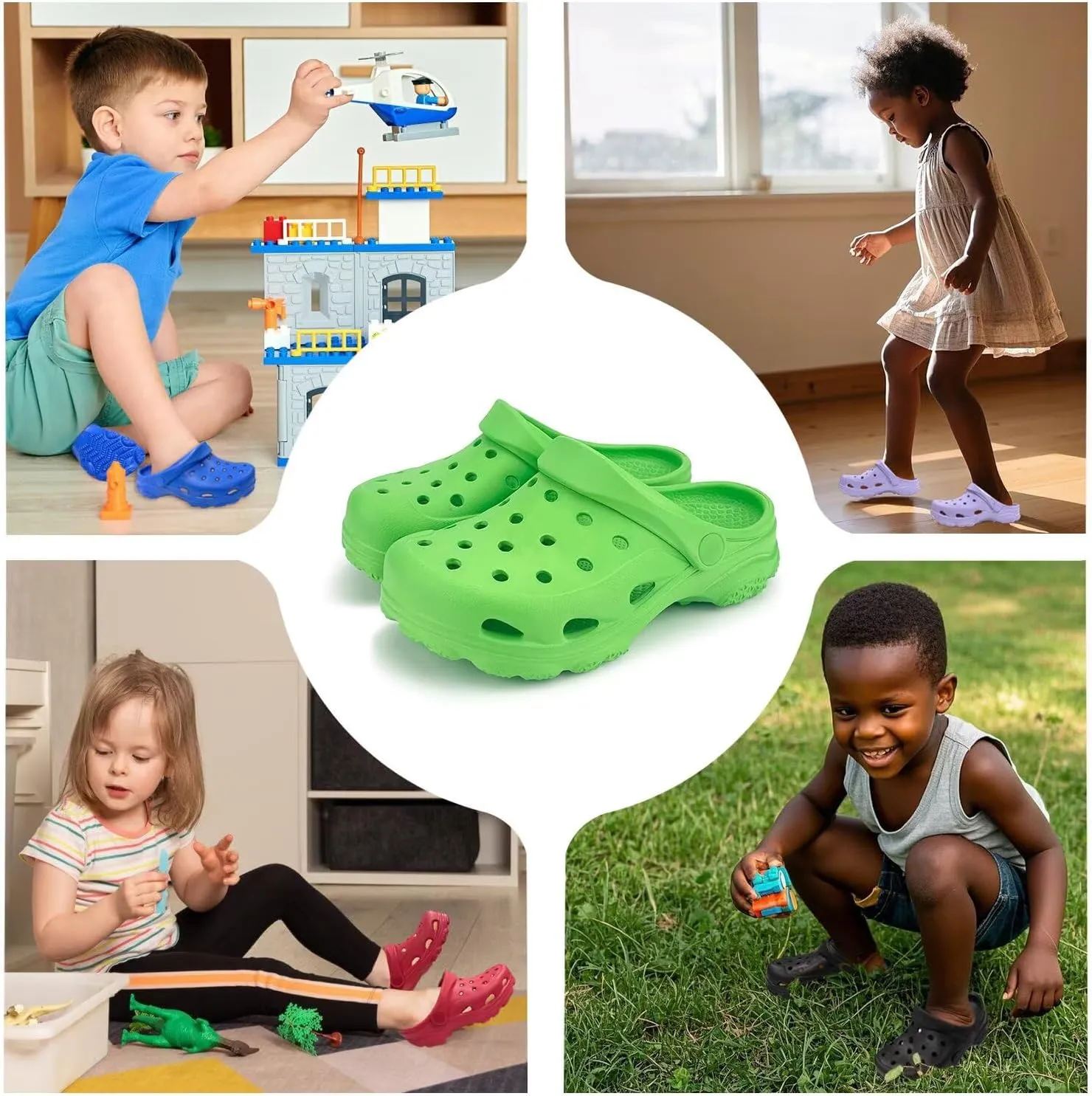 Kids and Toddlers Garden Clogs for Boys and Girls,Unisex Eva Mules for Big Kid,Little Kid,Toddler,Boy and Girl Closed Toe Slide Sandals