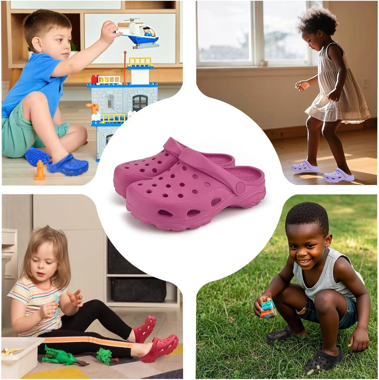 Kids and Toddlers Garden Clogs for Boys and Girls,Unisex Eva Mules for Big Kid,Little Kid,Toddler,Boy and Girl Closed Toe Slide Sandals