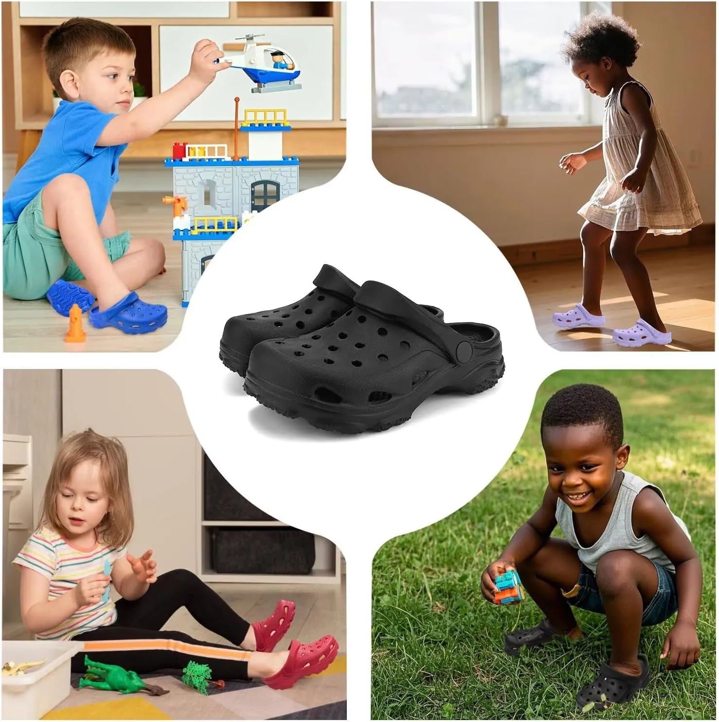 Kids and Toddlers Garden Clogs for Boys and Girls,Unisex Eva Mules for Big Kid,Little Kid,Toddler,Boy and Girl Closed Toe Slide Sandals