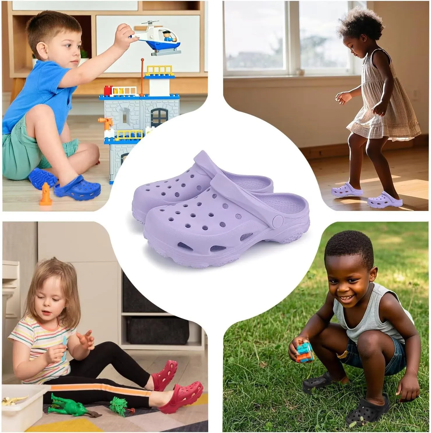 Kids and Toddlers Garden Clogs for Boys and Girls,Unisex Eva Mules for Big Kid,Little Kid,Toddler,Boy and Girl Closed Toe Slide Sandals
