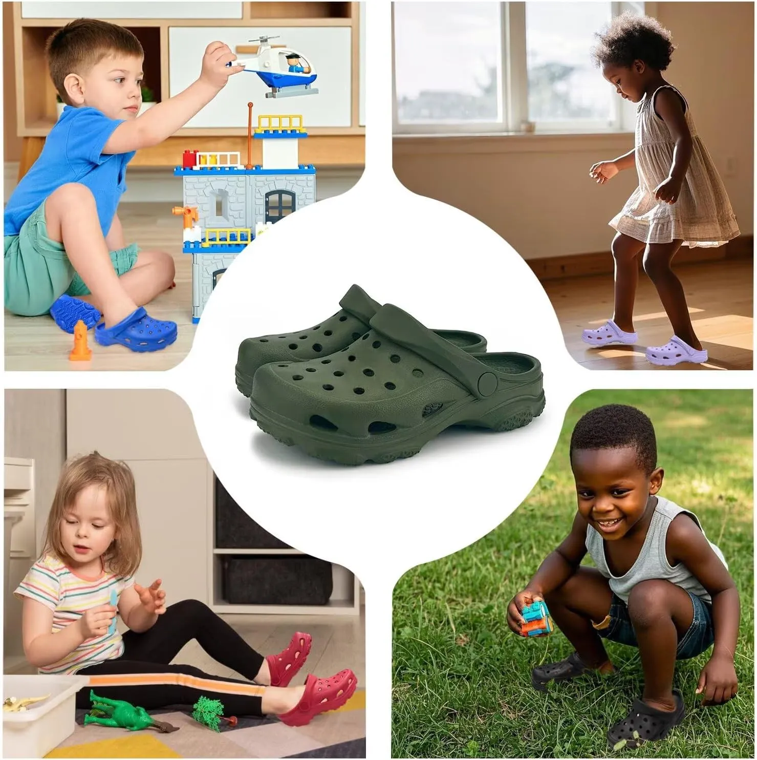 Kids and Toddlers Garden Clogs for Boys and Girls,Unisex Eva Mules for Big Kid,Little Kid,Toddler,Boy and Girl Closed Toe Slide Sandals