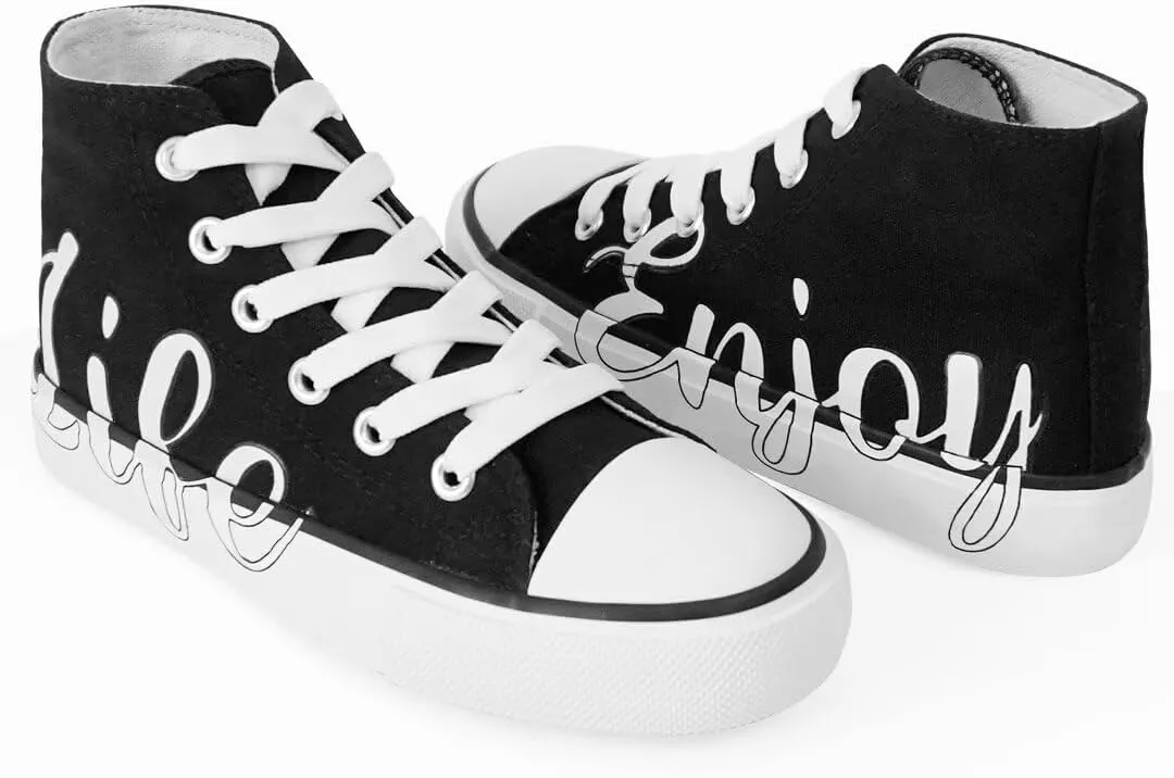 Kids Canvas Shoes Low Top and High Top Canvas Sneakers Lace-up Fashion Casual Shoes for Boys and Girls