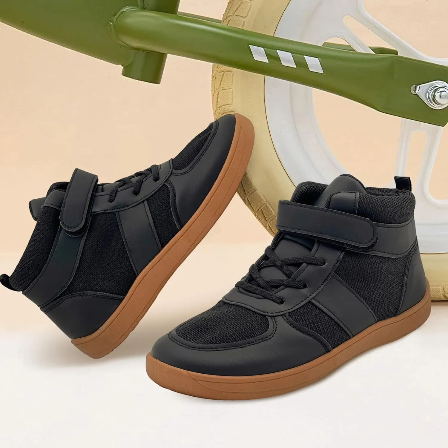 Kids High Top Barefoot Shoes Boys Girls Wrestling Shoes Anti-Skid Adventure Hiking Boots