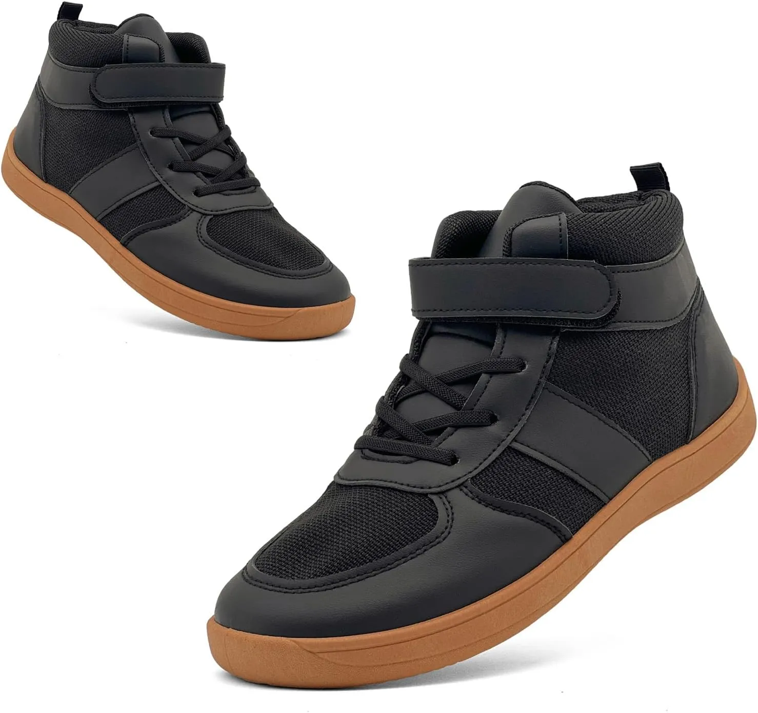 Kids High Top Barefoot Shoes Boys Girls Wrestling Shoes Anti-Skid Adventure Hiking Boots