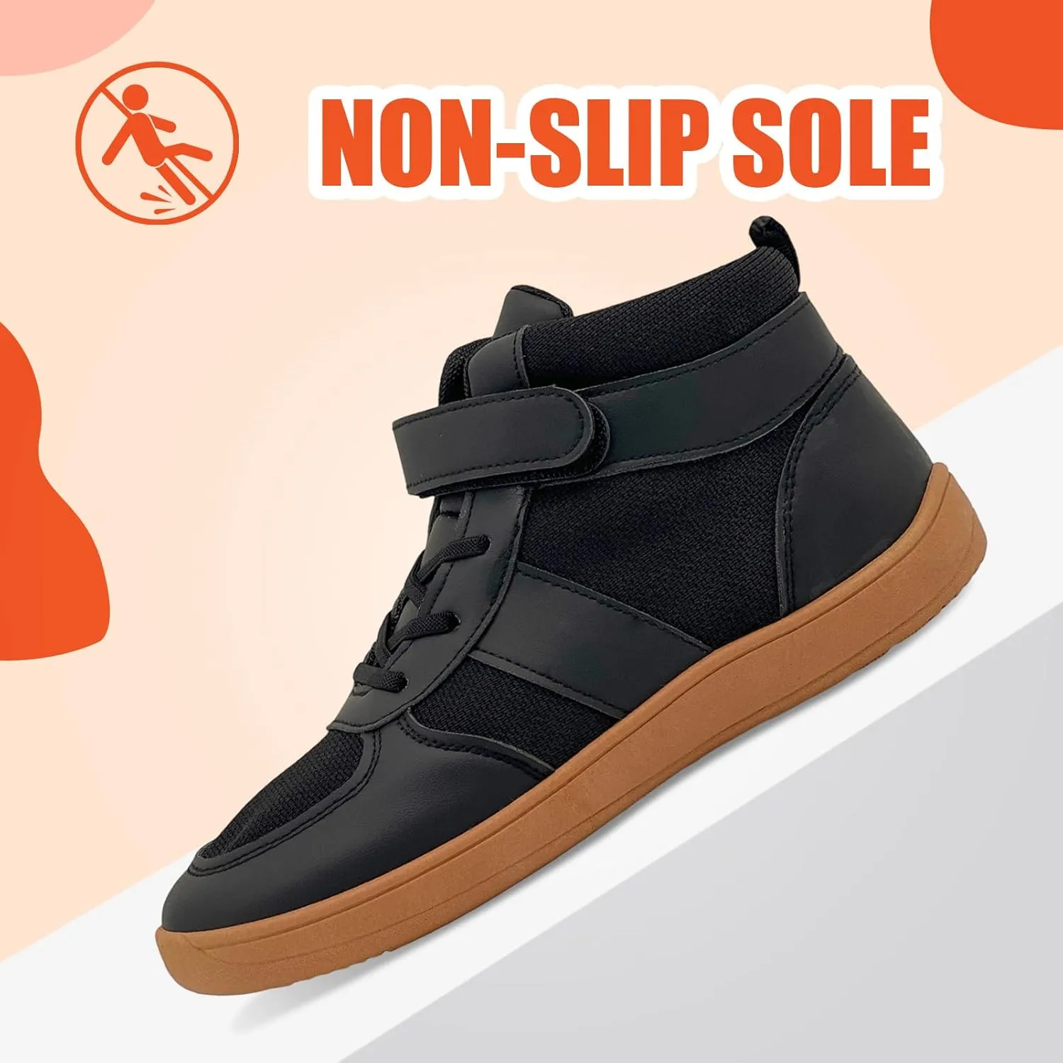 Kids High Top Barefoot Shoes Boys Girls Wrestling Shoes Anti-Skid Adventure Hiking Boots