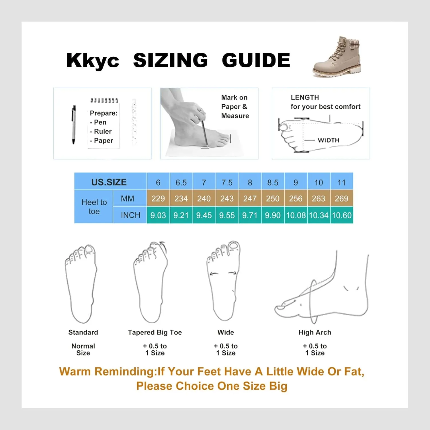 Kkyc Womens Hiking Boots Outdoor Non Slip Casual Boot