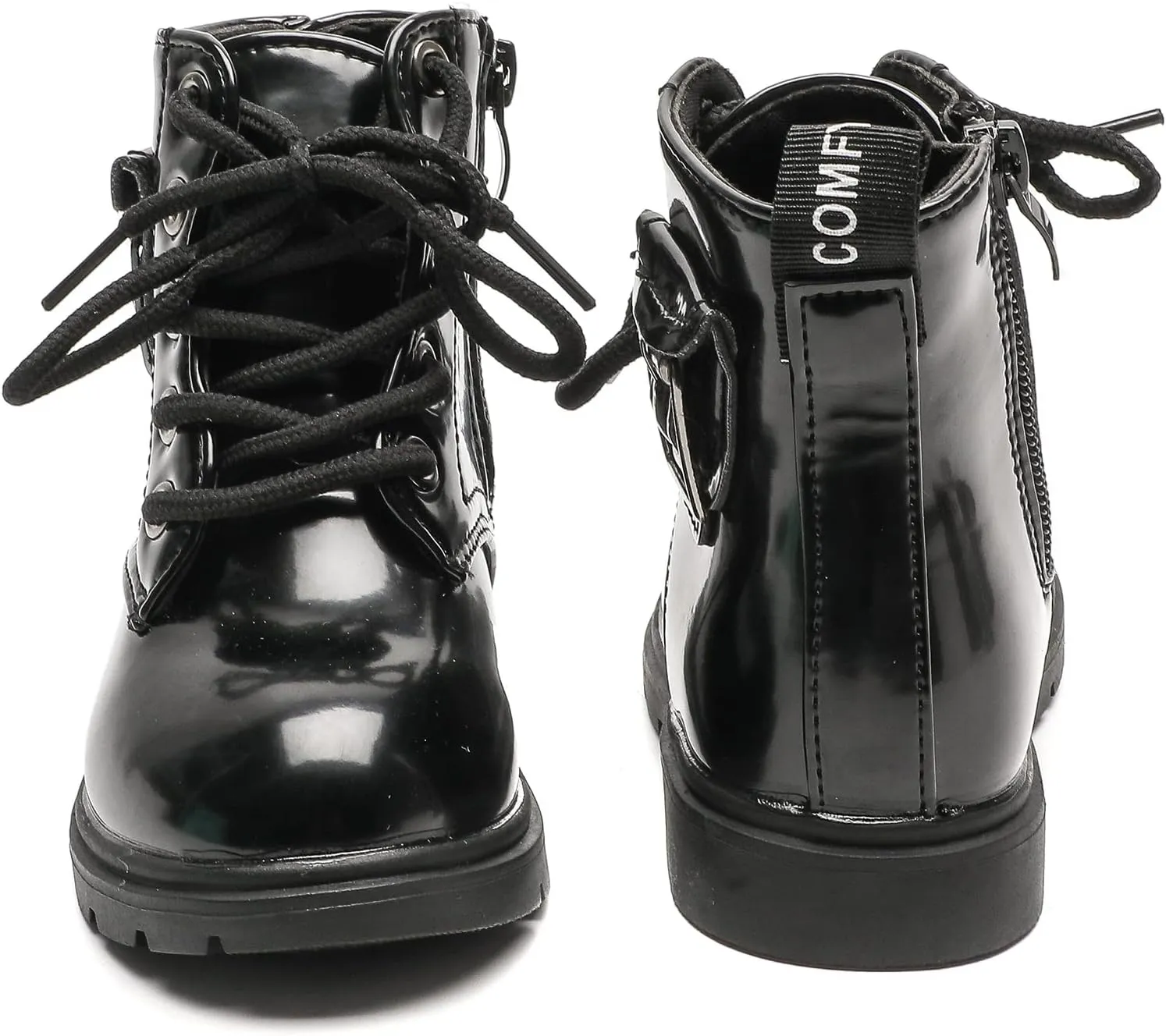 Komfyea Boys And Girls Lace Up Zipper Outdoor Ankle Boots(Toddler/Little Kids)