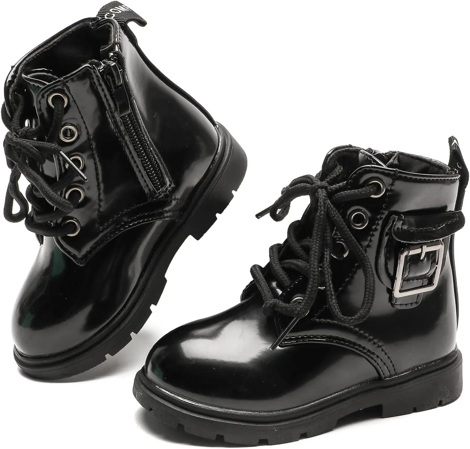 Komfyea Boys And Girls Lace Up Zipper Outdoor Ankle Boots(Toddler/Little Kids)