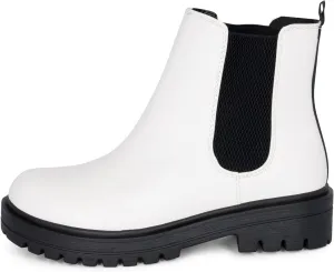 KRISTINA Women's Lug Sole Low Heel Chelsea Fashion Ankle Bootie w/Double Elastic Gore
