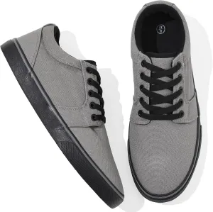 kufeiti Men's Canvas Black Casual Shoes Sneakers Low Top Lace Up Walking Shoes Sneakers for Men