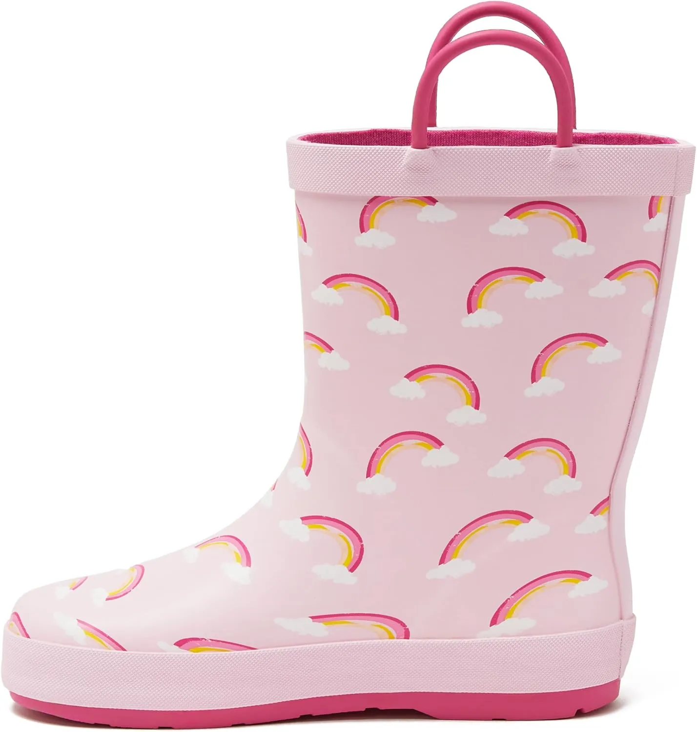 Lands' End Boys and Girls Waterproof Boots Kids and Toddler Rain Boots - Girls and Boys Rubber Rain Boots Kids Size 5 Toddler to 7 Big Kid, Slip On Girls and Boys Rain Boots with Handles