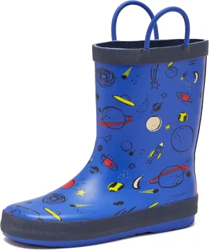 Lands' End Boys and Girls Waterproof Boots Kids and Toddler Rain Boots - Girls and Boys Rubber Rain Boots Kids Size 5 Toddler to 7 Big Kid, Slip On Girls and Boys Rain Boots with Handles
