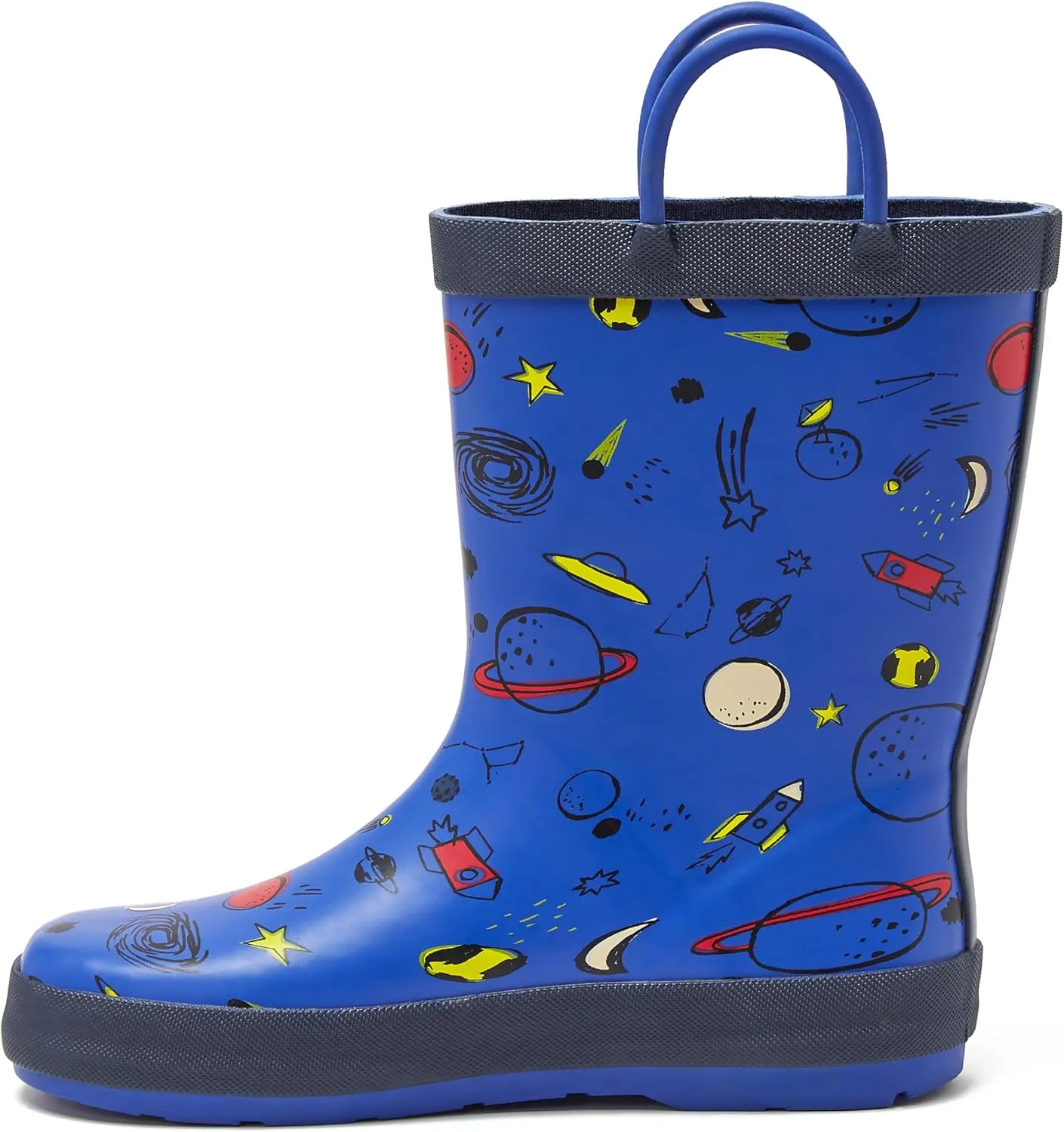 Lands' End Boys and Girls Waterproof Boots Kids and Toddler Rain Boots - Girls and Boys Rubber Rain Boots Kids Size 5 Toddler to 7 Big Kid, Slip On Girls and Boys Rain Boots with Handles