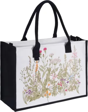 Large Canvas Tote Bag for Women with Zipper and Pocket ，Fashion Women Vintage Floral Handbags Travel Crossbody Bags