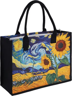 Large Canvas Tote Bag for Women with Zipper and Pocket ，Fashion Women Vintage Floral Handbags Travel Crossbody Bags