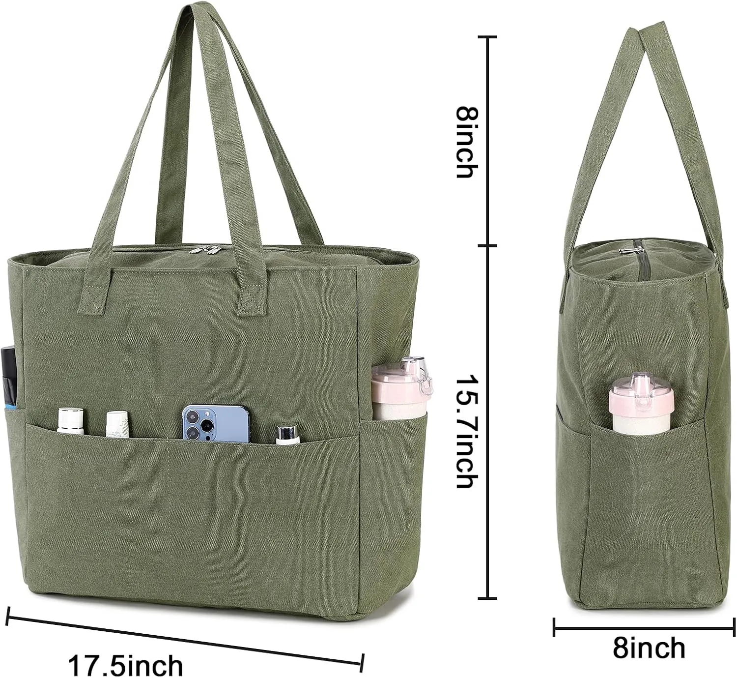 LEDAOU Beach Bag Waterproof Sandproof Women Tote Bag Pool Bag with Zipper for Gym Grocery Travel with Wet Pocket