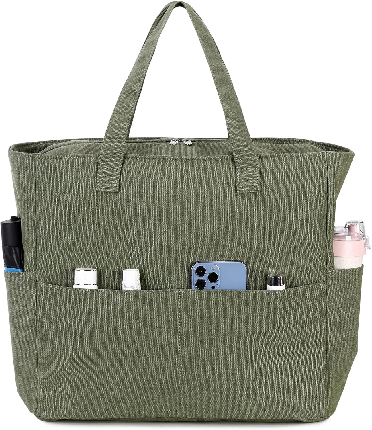 LEDAOU Beach Bag Waterproof Sandproof Women Tote Bag Pool Bag with Zipper for Gym Grocery Travel with Wet Pocket