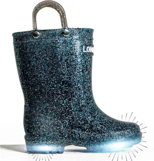 Lone Cone Kids Rain Boots for Girls & Boys – Waterproof Natural Rubber Toddler Rain Boots with Non-Slip Outsole & Easy Pull Handles – Solid, Pattern & Glitter Designs