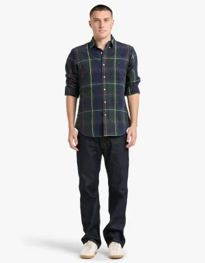 Long Sleeve Sport Shirt - 6133 Green/Navy Multi
