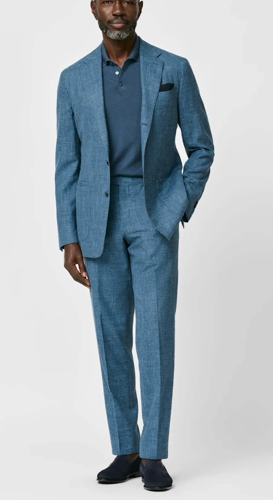 Loro Piana SUMMERTIME Light Petrol Wool, Silk & Linen Tropical Weave