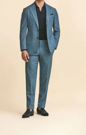 Loro Piana SUMMERTIME Light Petrol Wool, Silk & Linen Tropical Weave