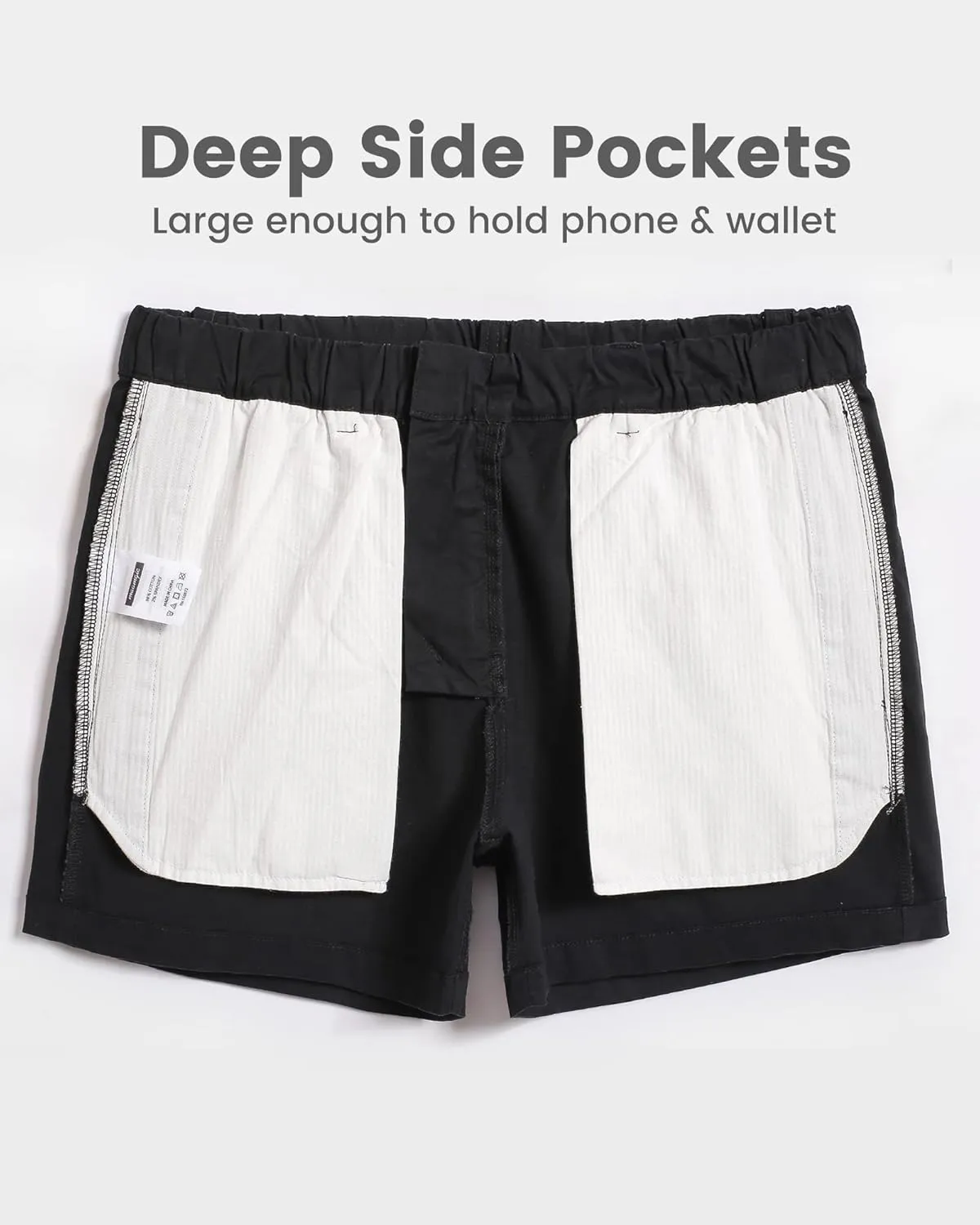 maamgic Mens Shorts Casual 4 Inch Cotton Casual Shorts for Men Elastic Waistband Mens Casual Shorts Daily Wear
