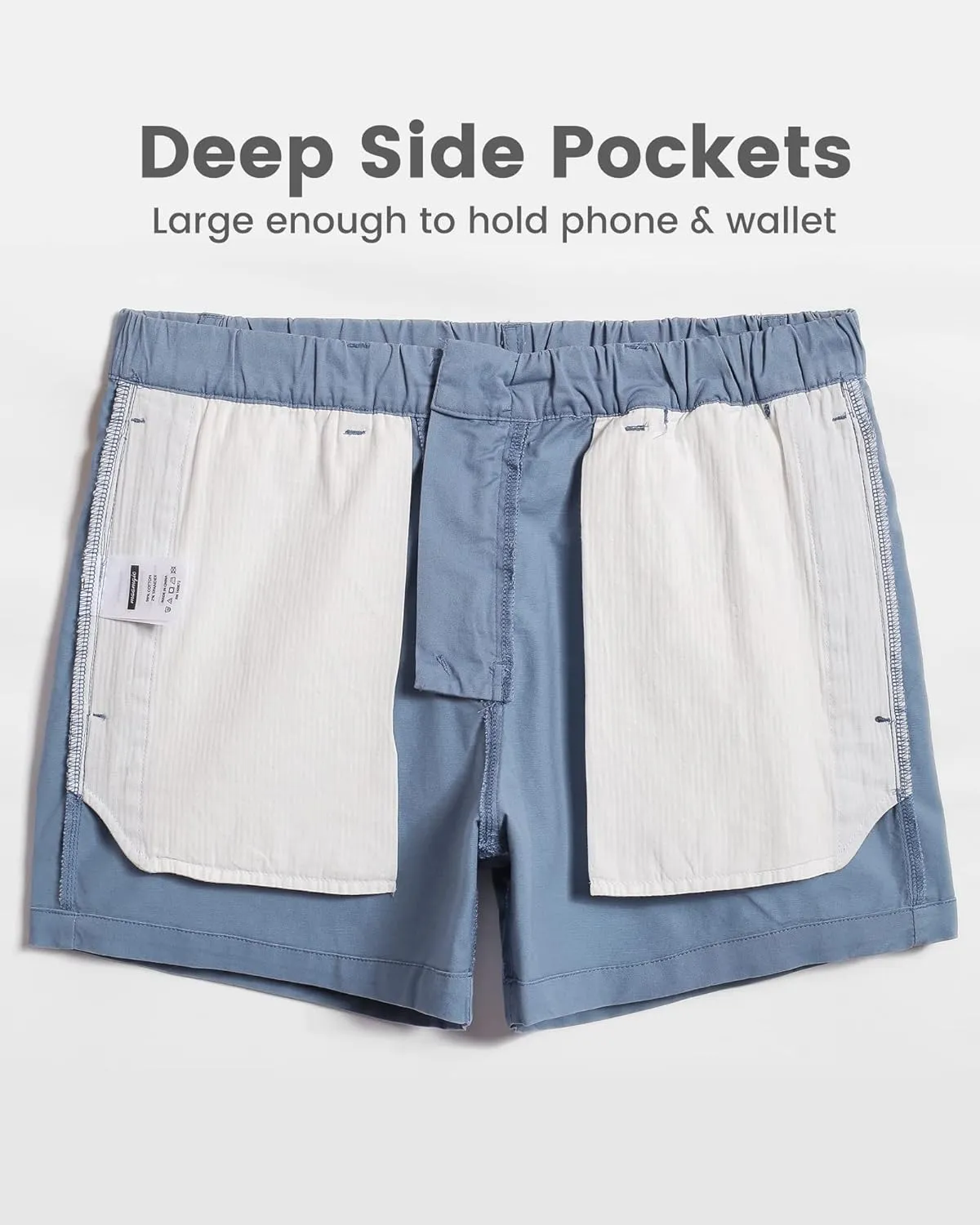 maamgic Mens Shorts Casual 4 Inch Cotton Casual Shorts for Men Elastic Waistband Mens Casual Shorts Daily Wear