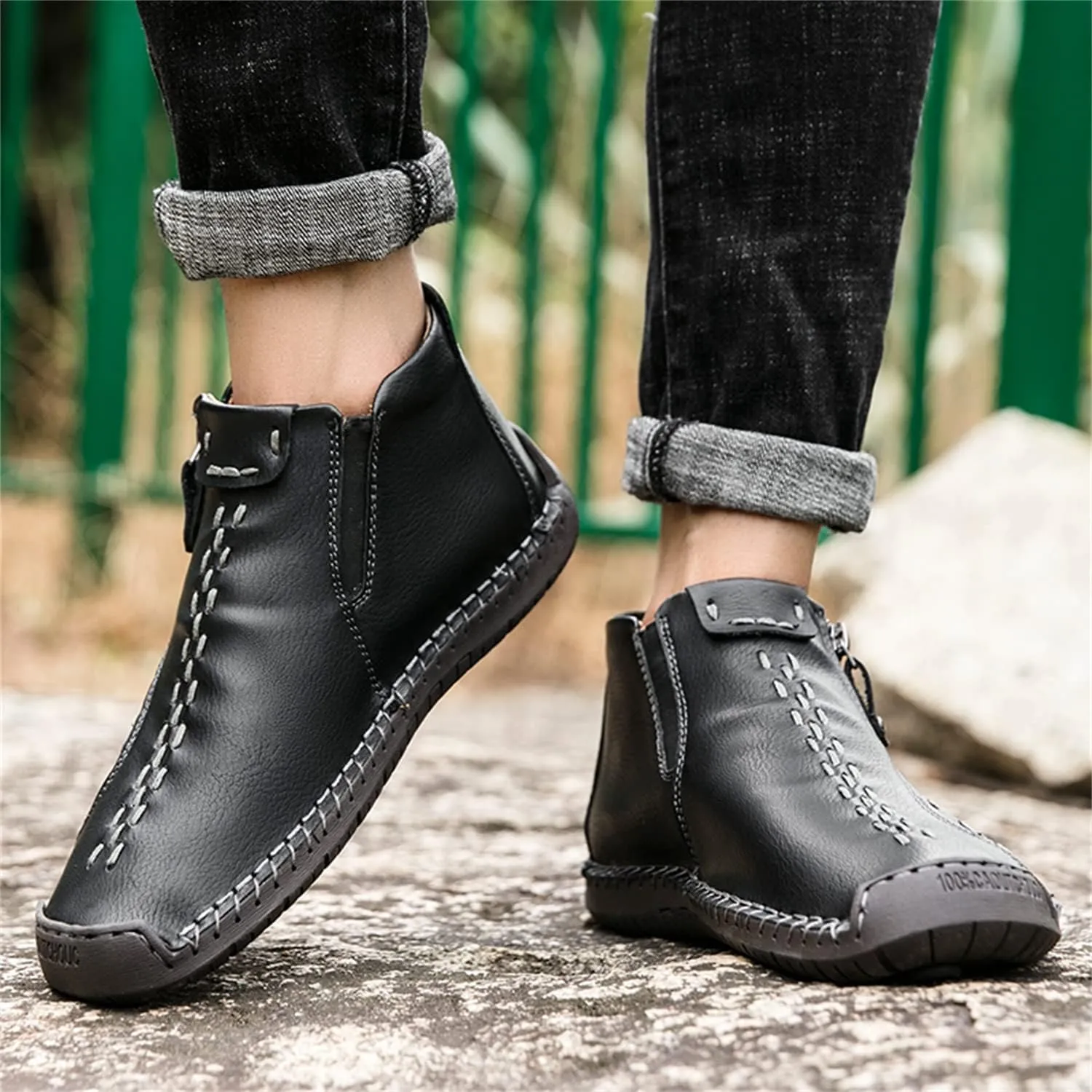 Medieval Boots Leather Renaissance Outdoor Casual Fashion Zipper Slip On Boots for Women Blue Green