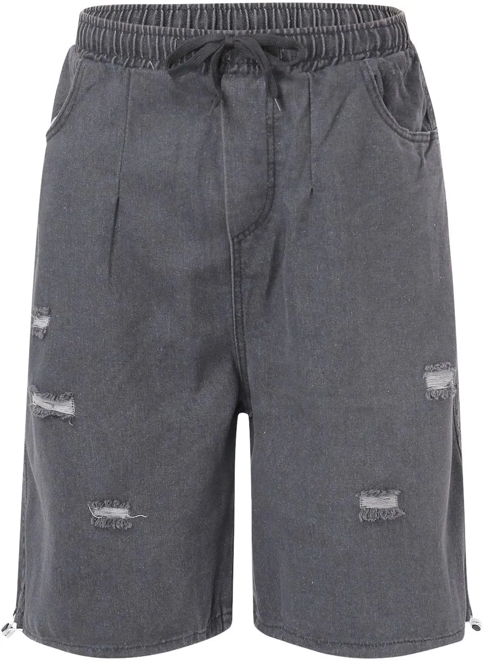 Men Loose Y2K Hip Hop Long Jean Shorts Baggy Denim Shorts with Pockets Casual Summer Streetwear