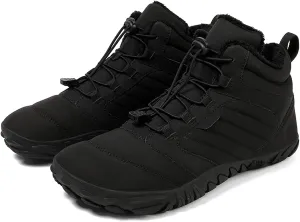 Men's and Women's Barefoot Hiking Boots | Zero Drop Winter Snow Boots with Wide Toe Box | Slip-On Waterproof Ankle Booties | Minimalist Five-Finger Sneakers for Outdoor Hiking and Walking