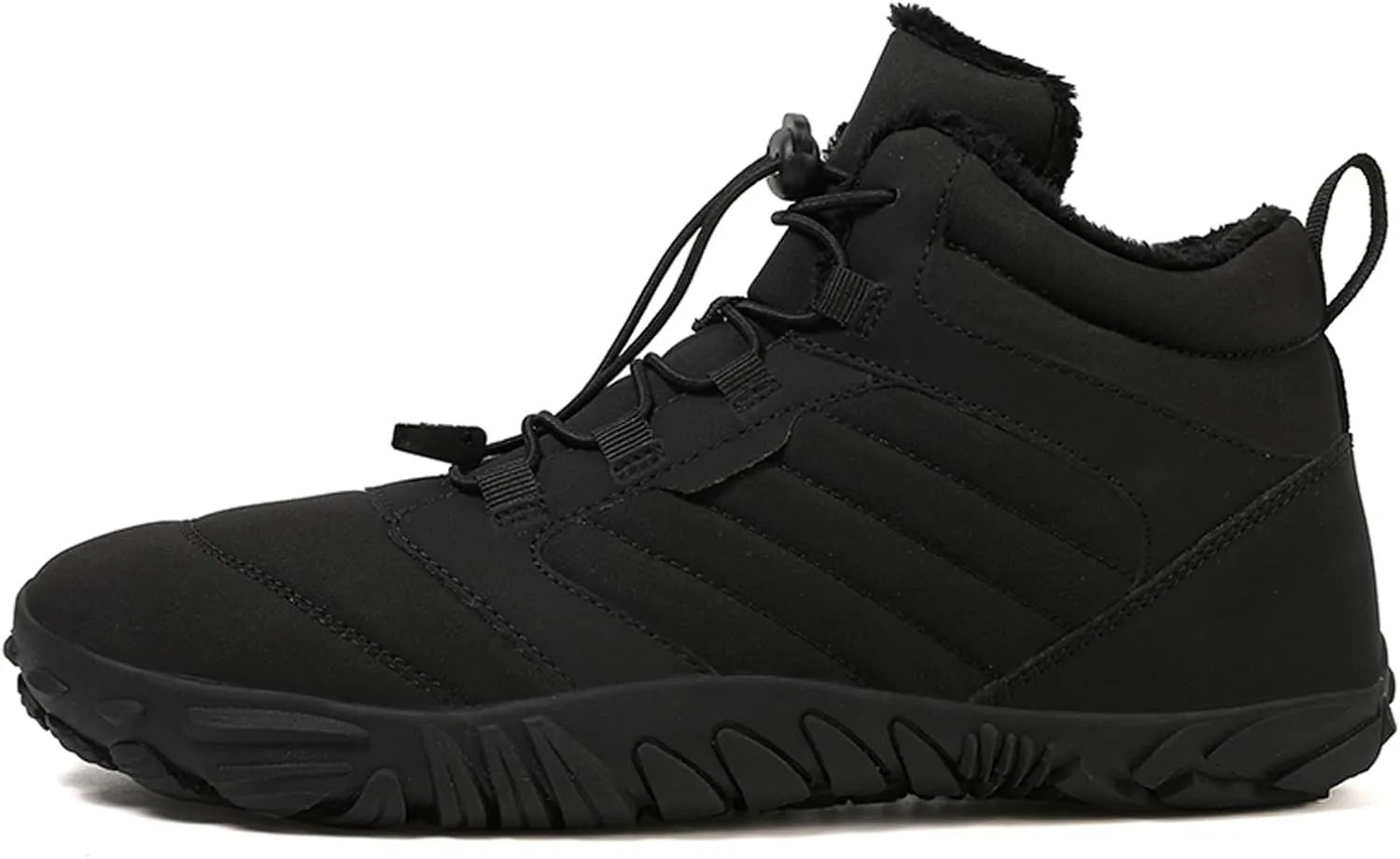 Men's and Women's Barefoot Hiking Boots | Zero Drop Winter Snow Boots with Wide Toe Box | Slip-On Waterproof Ankle Booties | Minimalist Five-Finger Sneakers for Outdoor Hiking and Walking