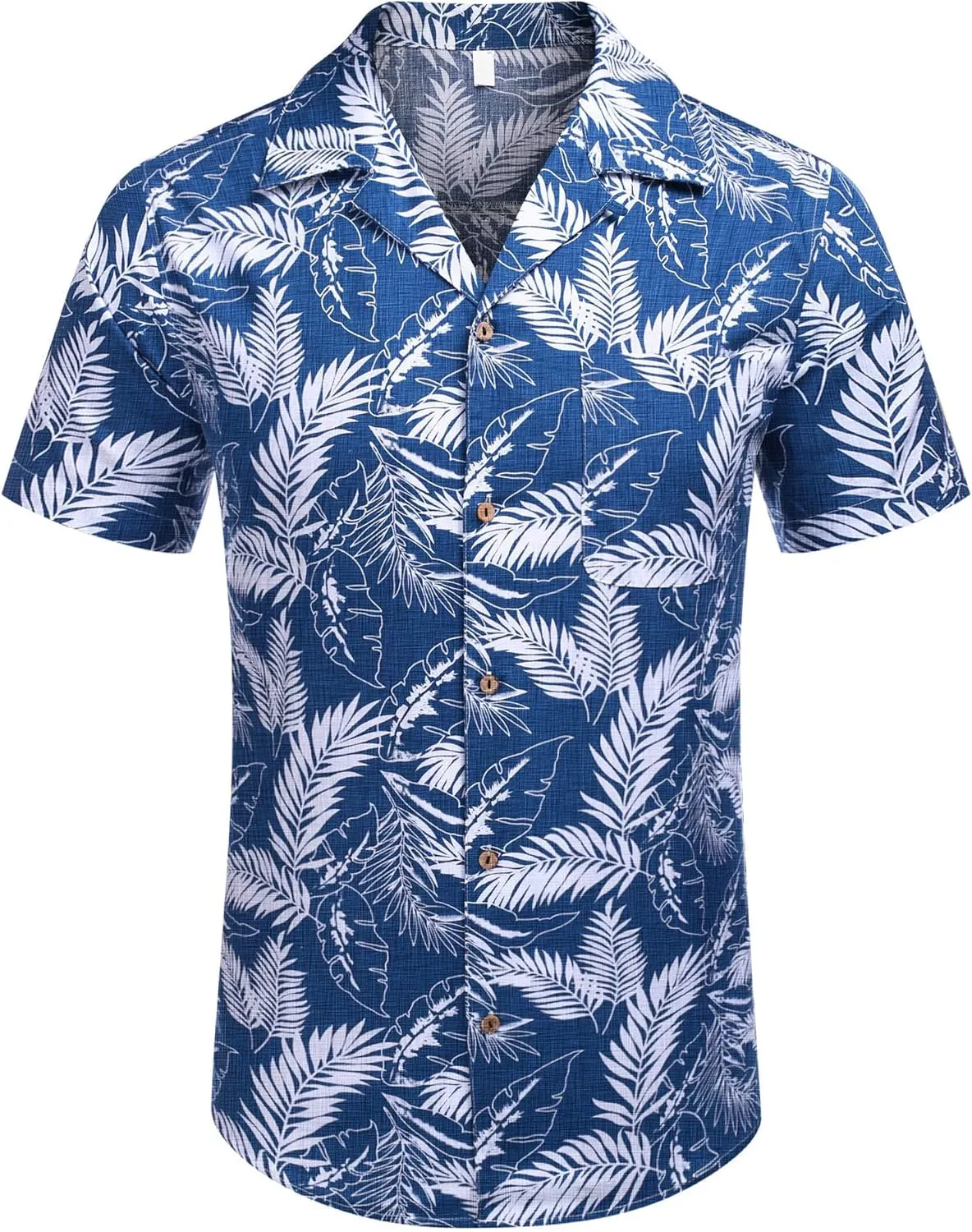 Men's Hawaiian Shirt Funky Blue Beach Printed Tropical Beach Shirt Casual Button Down Short Sleeve Floral Shirts Tops