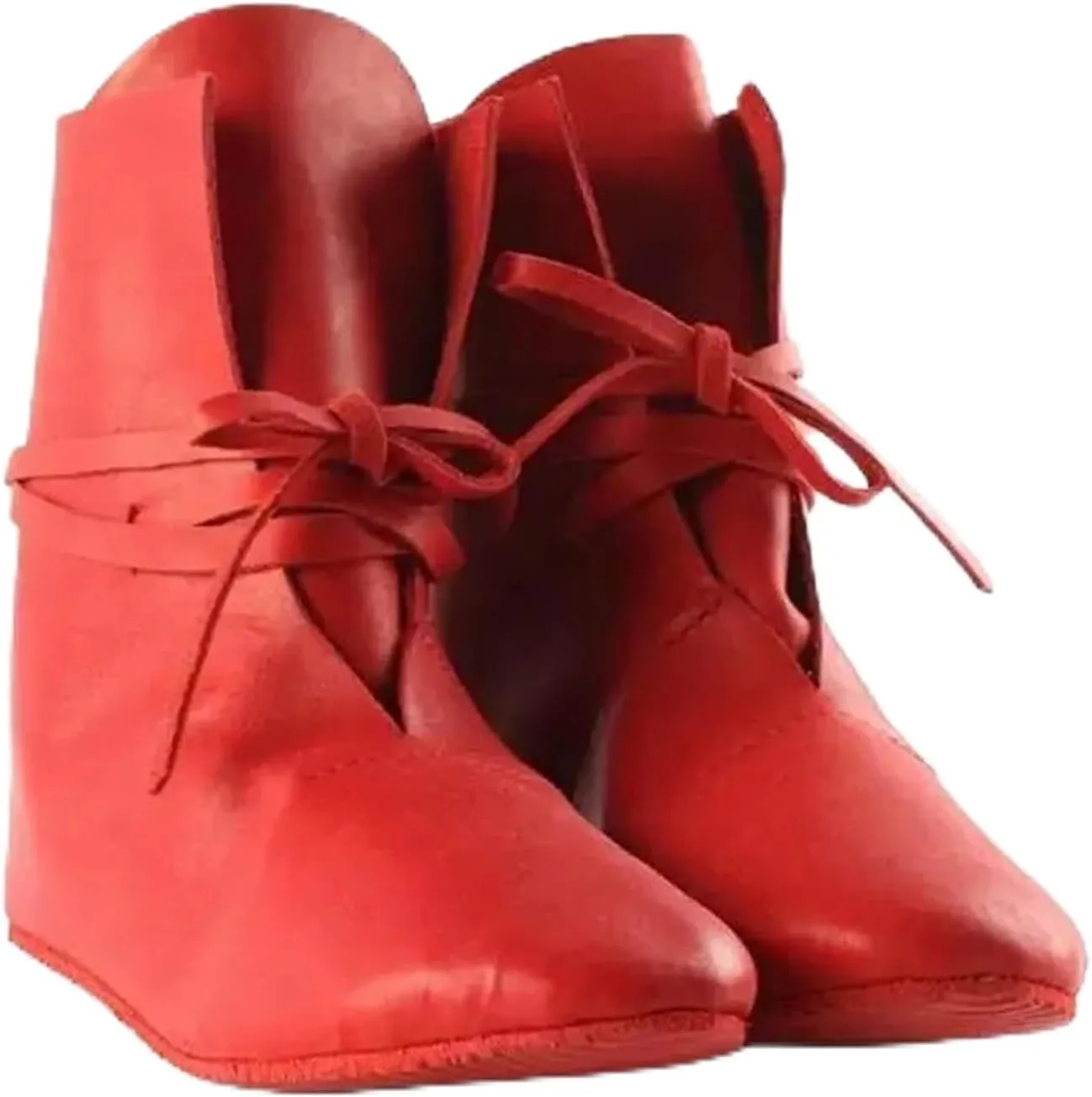 Mens Medieval Renaissance Boots Slip on Lace Up Medieval Cosplay Western Pirate Viking Tied Halloween Party Boots Shoes