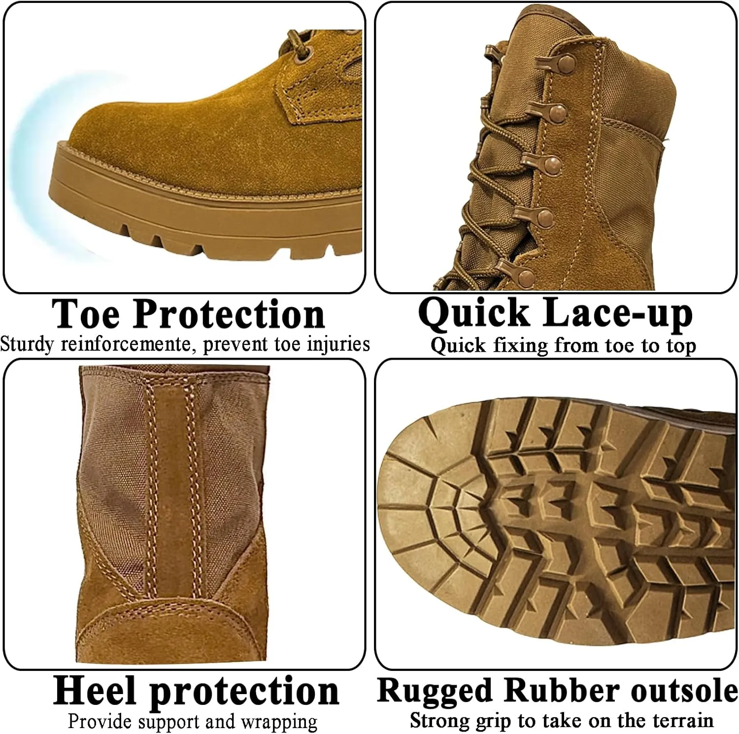 Mens Military Tactical Boots Man Lace Up Hiking Work Army Boots Outdoor Men Combat Shoes