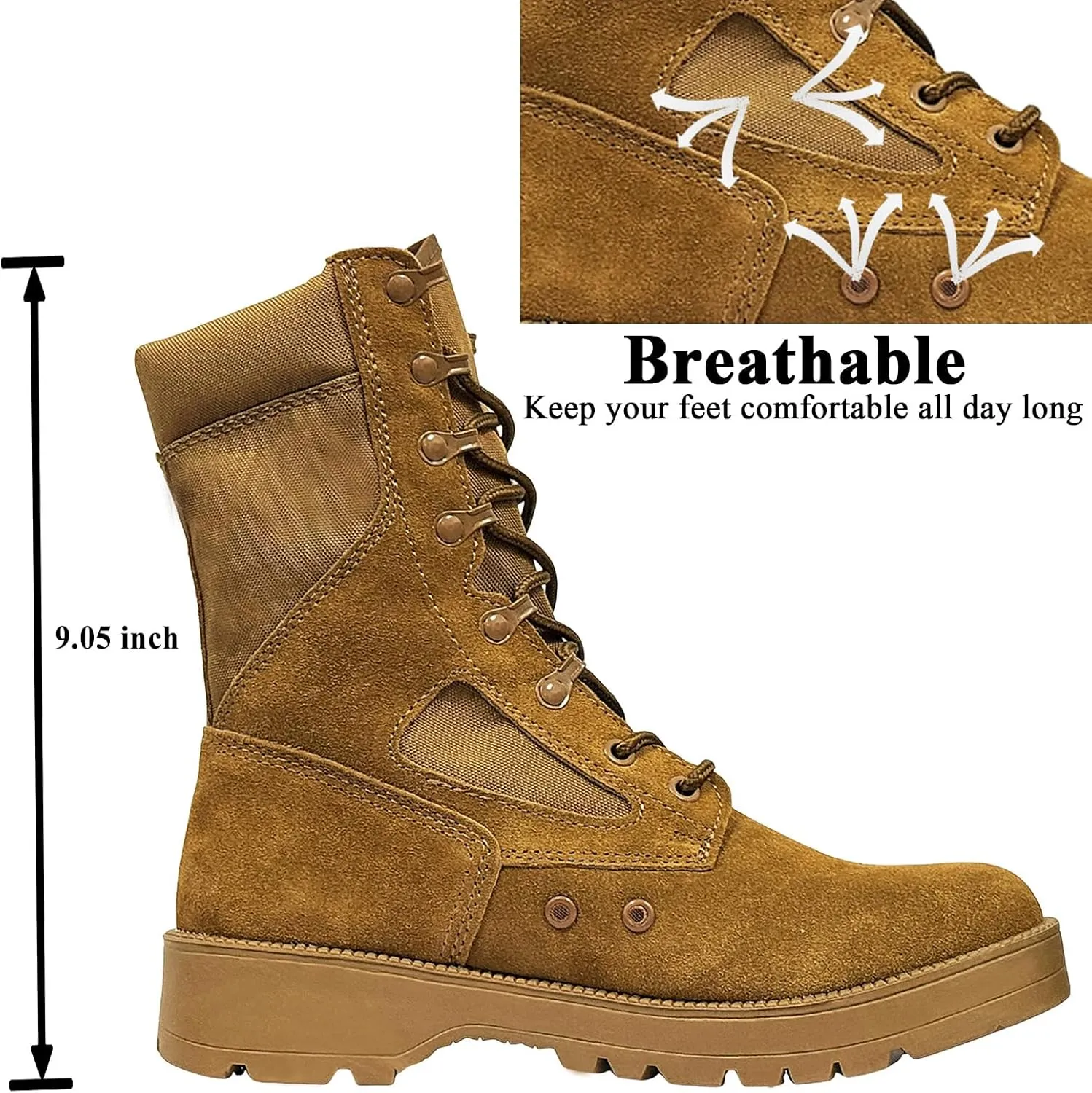 Mens Military Tactical Boots Man Lace Up Hiking Work Army Boots Outdoor Men Combat Shoes