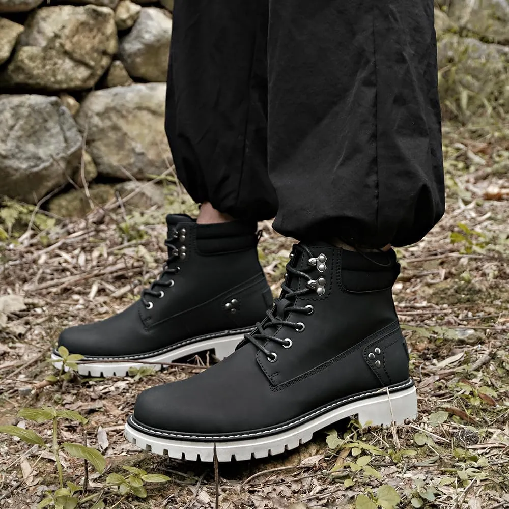Mens Snow Boots Fur Lined Hiking Boots Waterproof Anti-Slip Outdoor Climbing Shoes