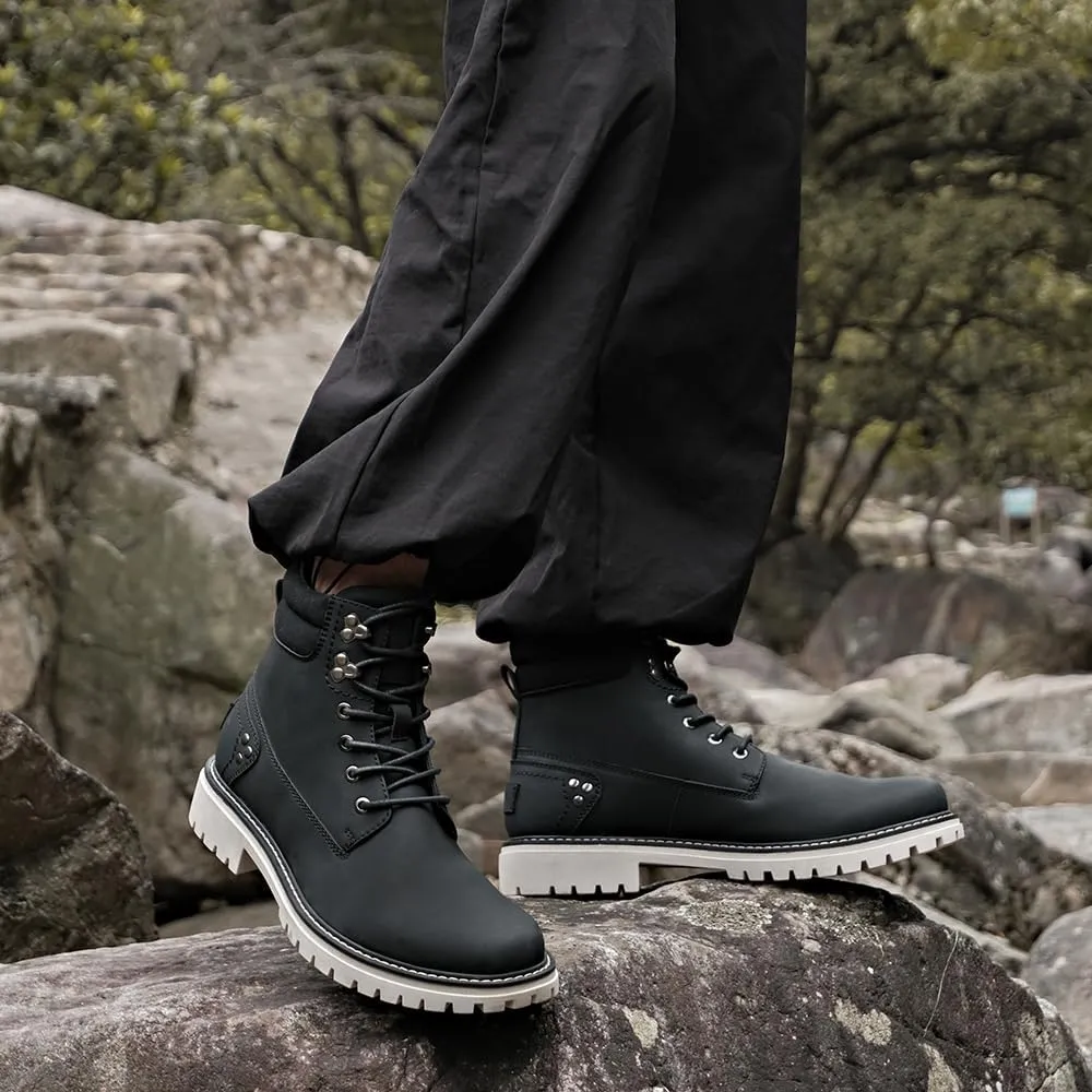 Mens Snow Boots Fur Lined Hiking Boots Waterproof Anti-Slip Outdoor Climbing Shoes