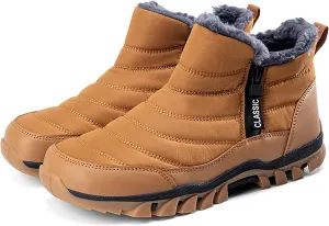Men's Snow Boots Lightweight Waterproof Winter Boots Fur Lined Anti-slip Cold Weather Shoes Winter Trekking Warm Ankle Boots
