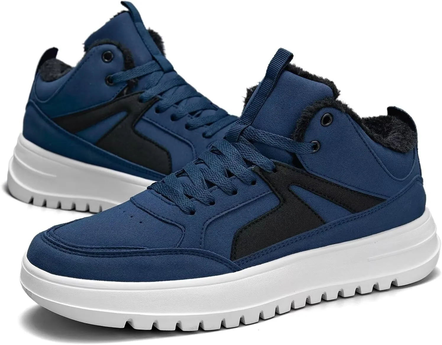 Mens Snow Winter Shoes Fur Lined Warm Sneakers Lightweight Comfortable Outdoor Boots Sole Soft