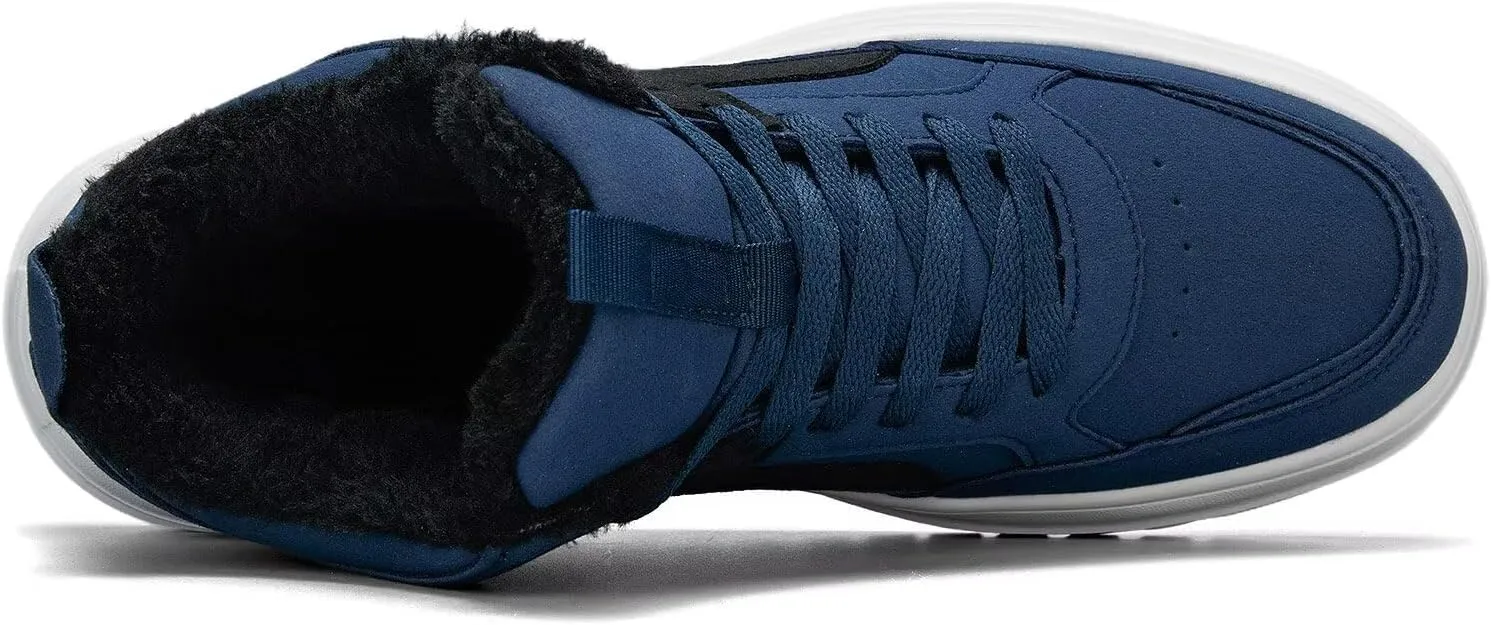 Mens Snow Winter Shoes Fur Lined Warm Sneakers Lightweight Comfortable Outdoor Boots Sole Soft